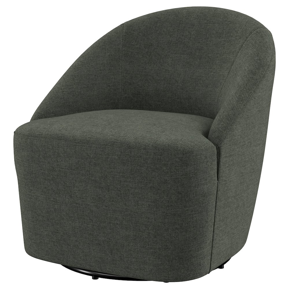 Leon Upholstered Barrel Accent Swivel Chair Hunter Green. Picture 4
