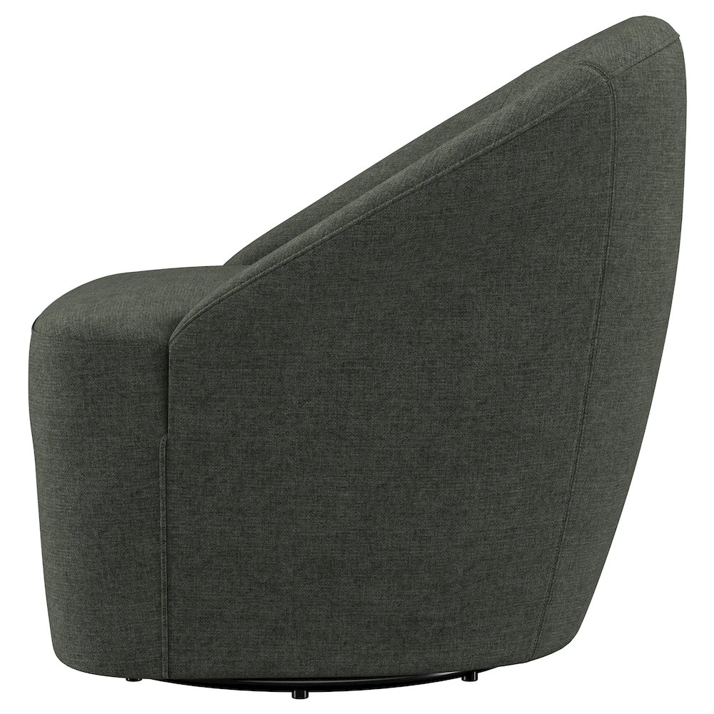 Leon Upholstered Barrel Accent Swivel Chair Hunter Green. Picture 5