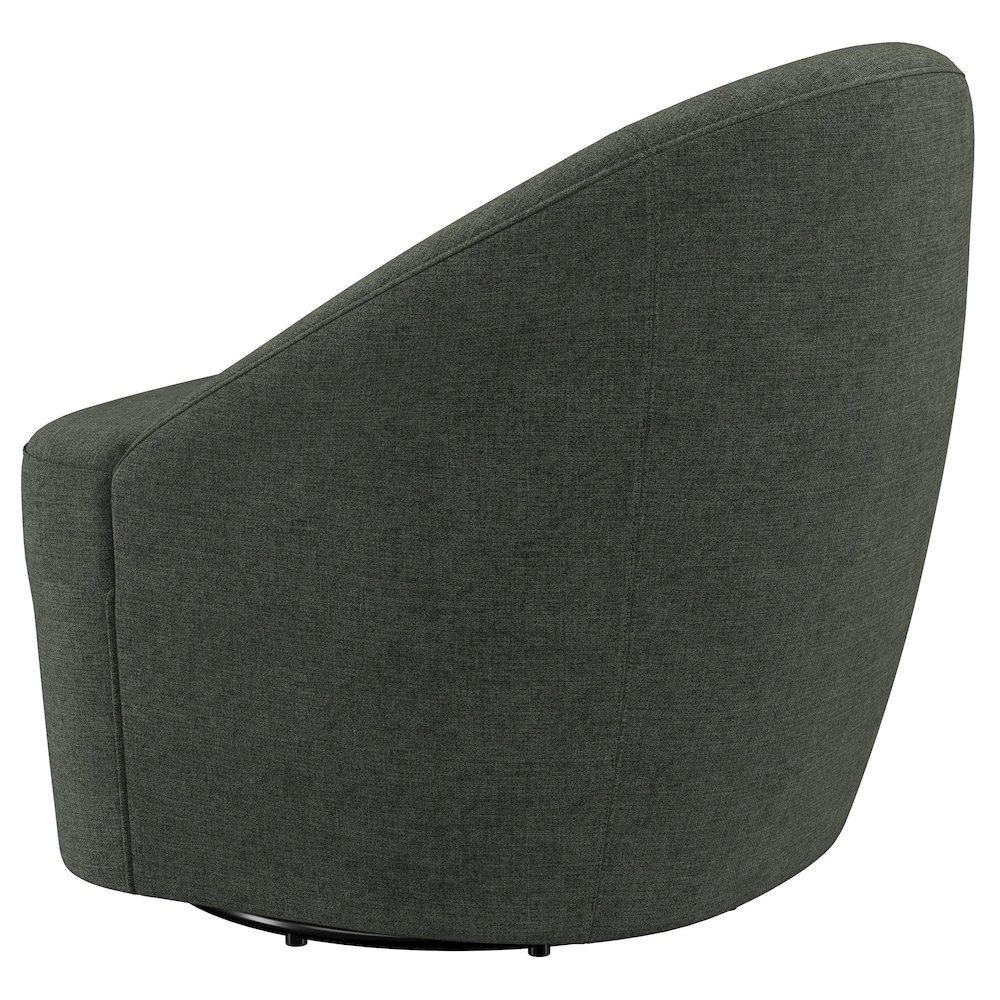 Leon Upholstered Barrel Accent Swivel Chair Hunter Green. Picture 6