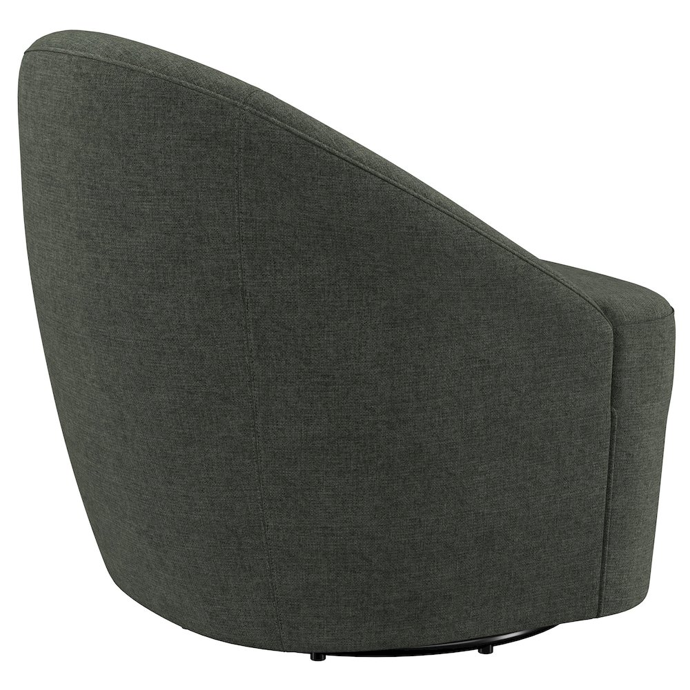 Leon Upholstered Barrel Accent Swivel Chair Hunter Green. Picture 8