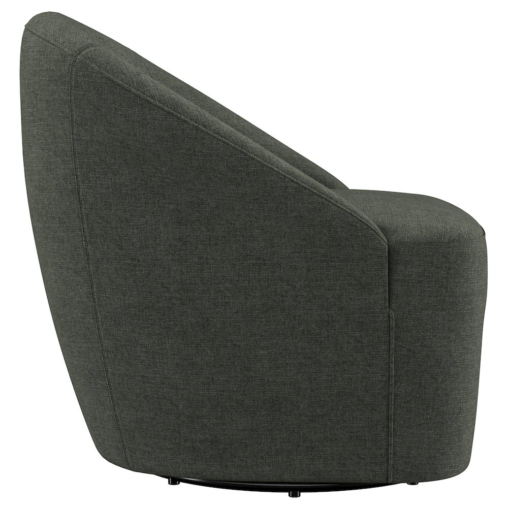 Leon Upholstered Barrel Accent Swivel Chair Hunter Green. Picture 9