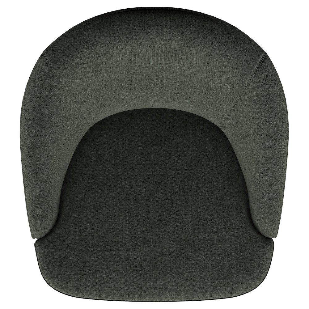 Leon Upholstered Barrel Accent Swivel Chair Hunter Green. Picture 12