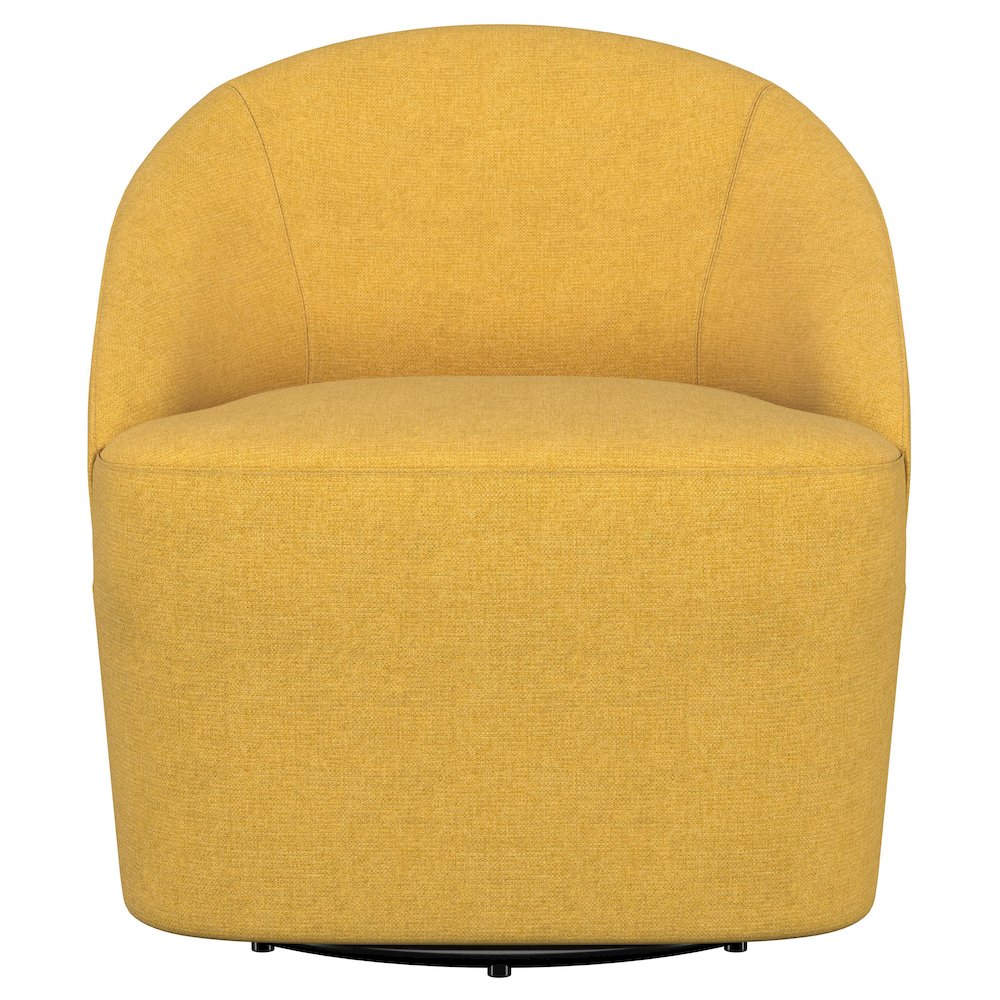 Leon Upholstered Barrel Accent Swivel Chair Mustard Yellow. Picture 3