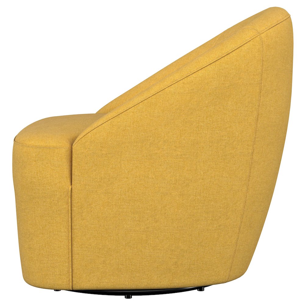 Leon Upholstered Barrel Accent Swivel Chair Mustard Yellow. Picture 5