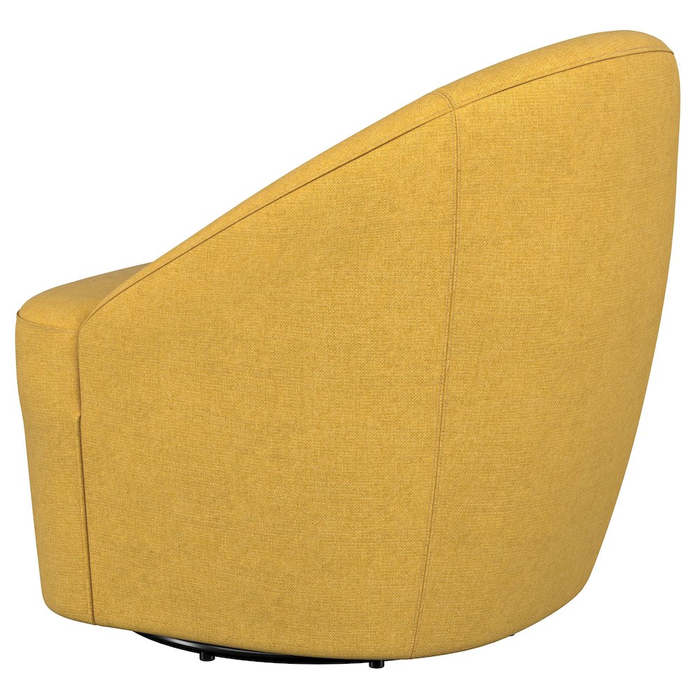 Leon Upholstered Barrel Accent Swivel Chair Mustard Yellow. Picture 6