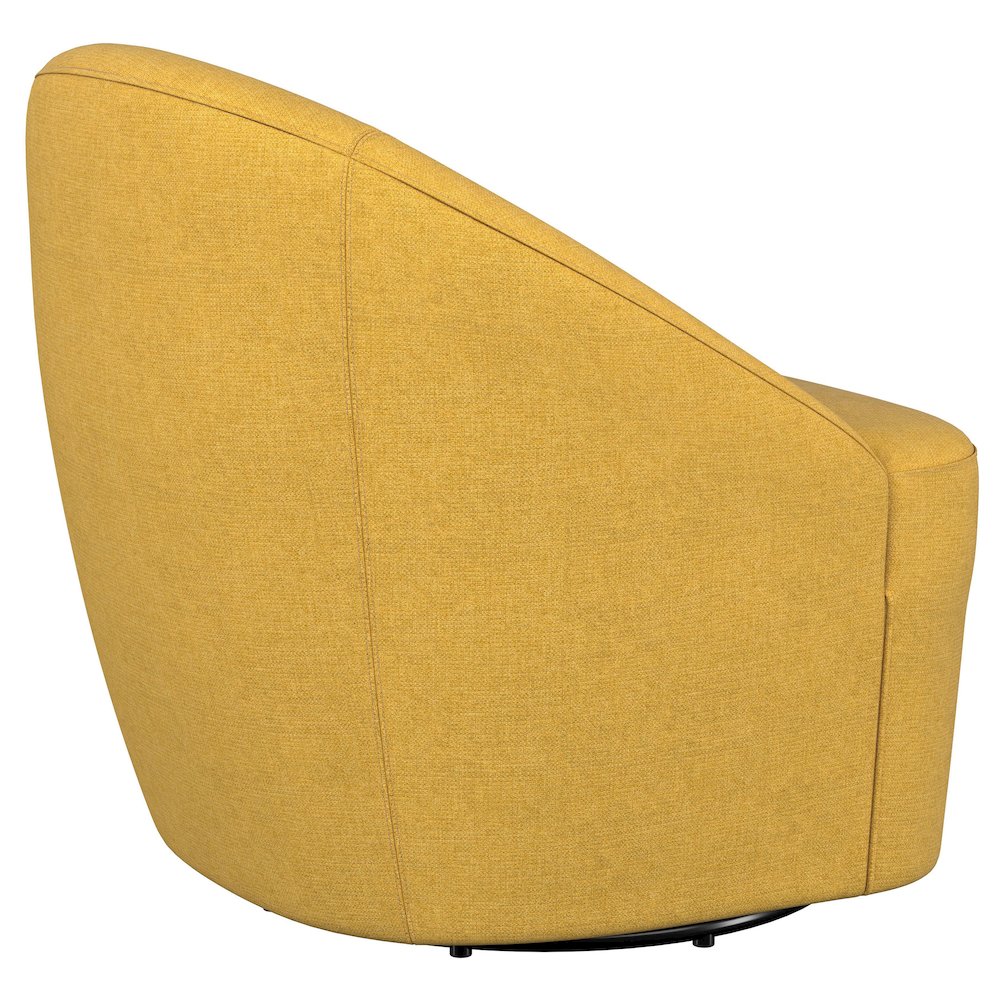 Leon Upholstered Barrel Accent Swivel Chair Mustard Yellow. Picture 8