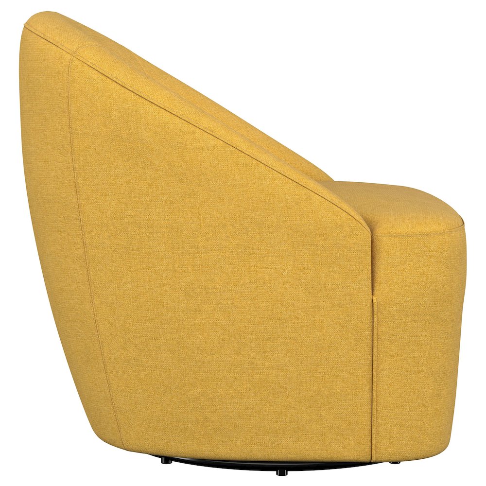 Leon Upholstered Barrel Accent Swivel Chair Mustard Yellow. Picture 9