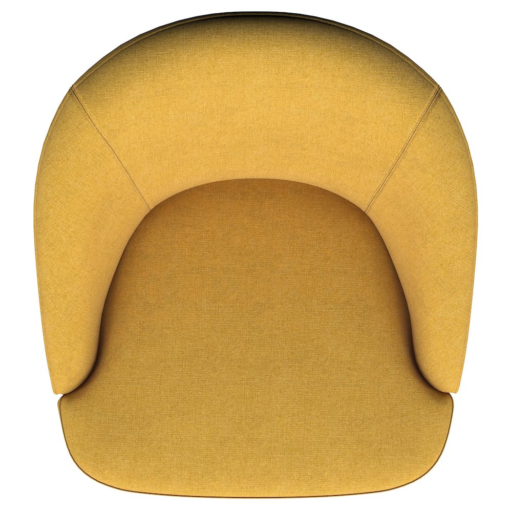 Leon Upholstered Barrel Accent Swivel Chair Mustard Yellow. Picture 12