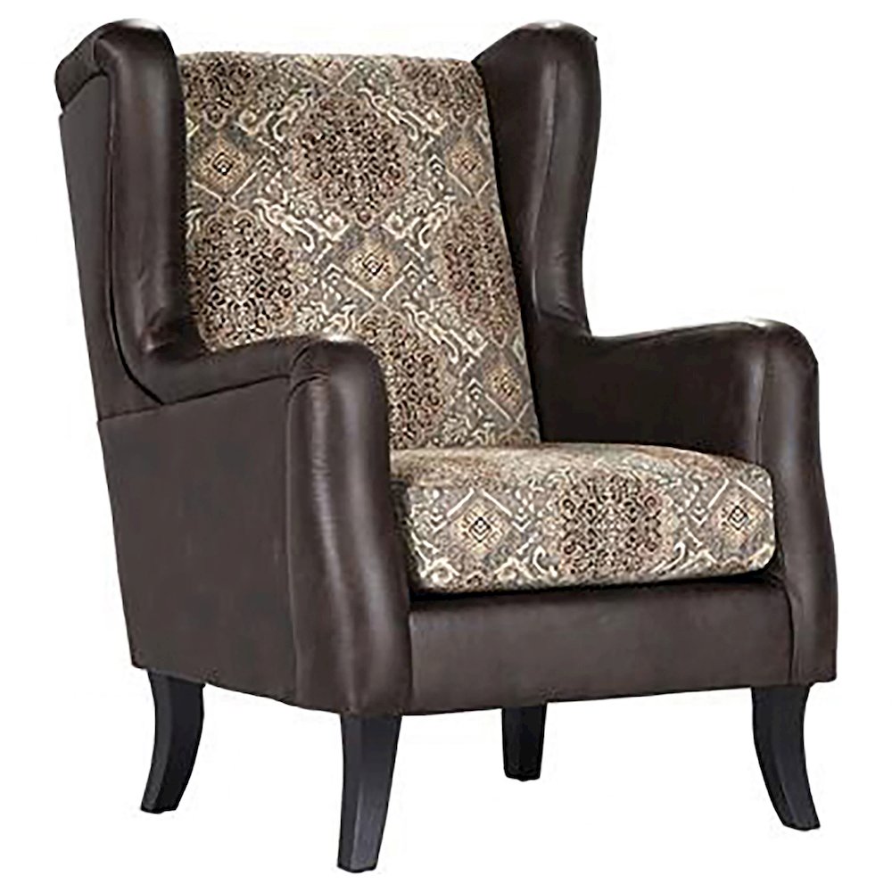 Elmbrook Upholstered Wingback Accent Club Chair Brown. Picture 1