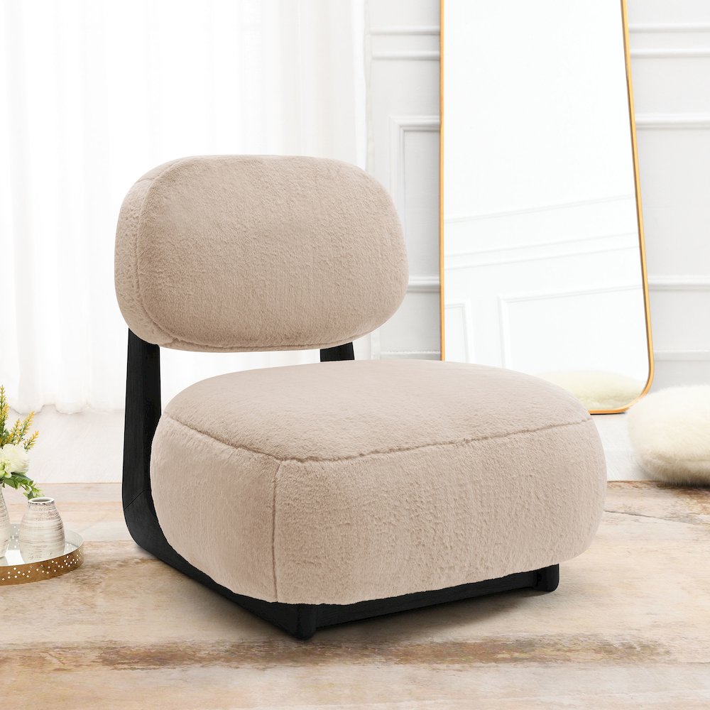 Duffie Upholstered Armless Accent Chair Camel. Picture 9