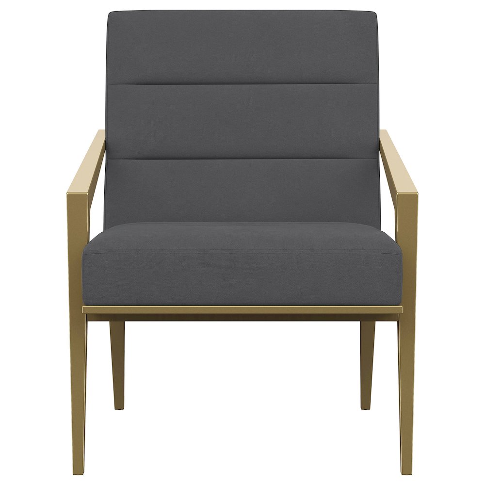 Kirra Upholstered Metal Arm Accent Chair Dark Grey. Picture 3
