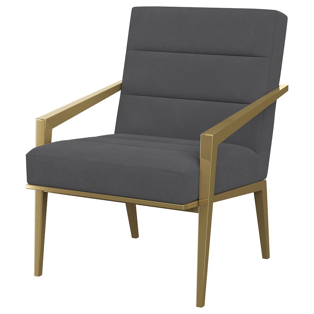 Kirra Upholstered Metal Arm Accent Chair Dark Grey. Picture 4