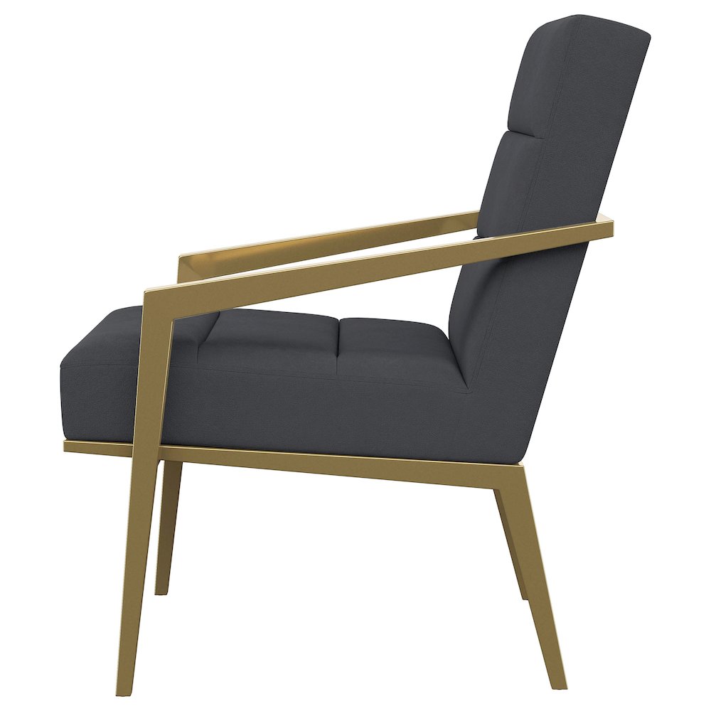 Kirra Upholstered Metal Arm Accent Chair Dark Grey. Picture 5