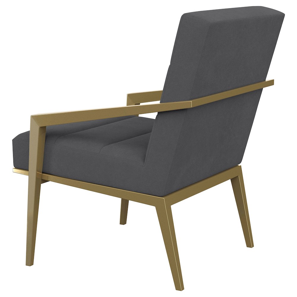 Kirra Upholstered Metal Arm Accent Chair Dark Grey. Picture 6