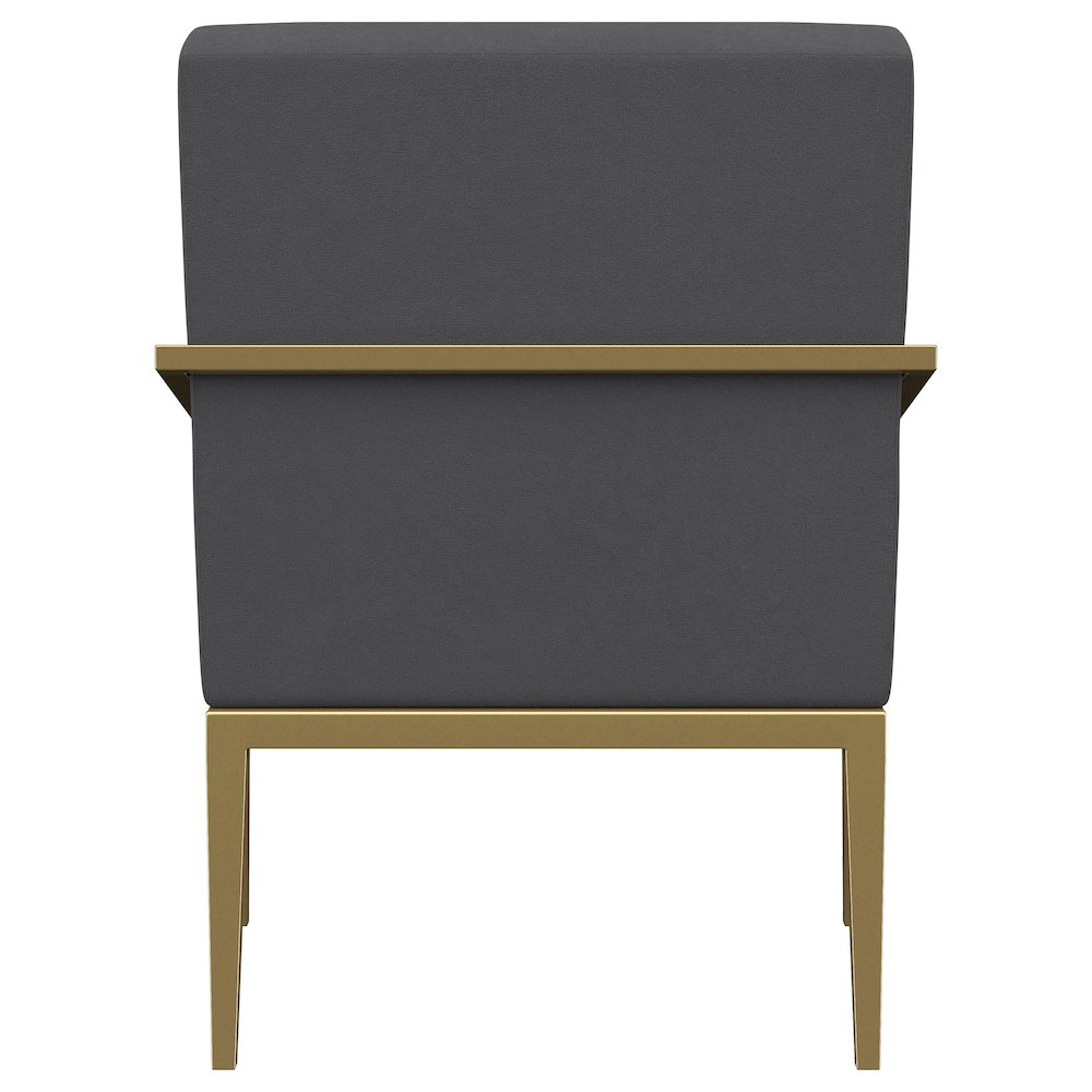 Kirra Upholstered Metal Arm Accent Chair Dark Grey. Picture 7