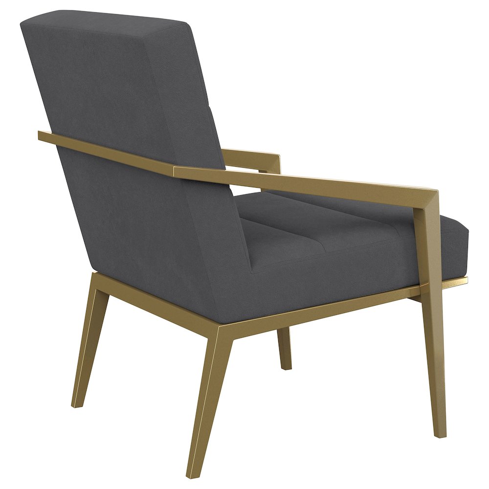 Kirra Upholstered Metal Arm Accent Chair Dark Grey. Picture 8