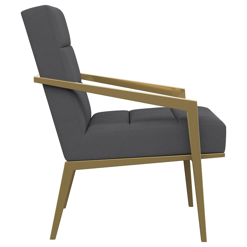 Kirra Upholstered Metal Arm Accent Chair Dark Grey. Picture 9