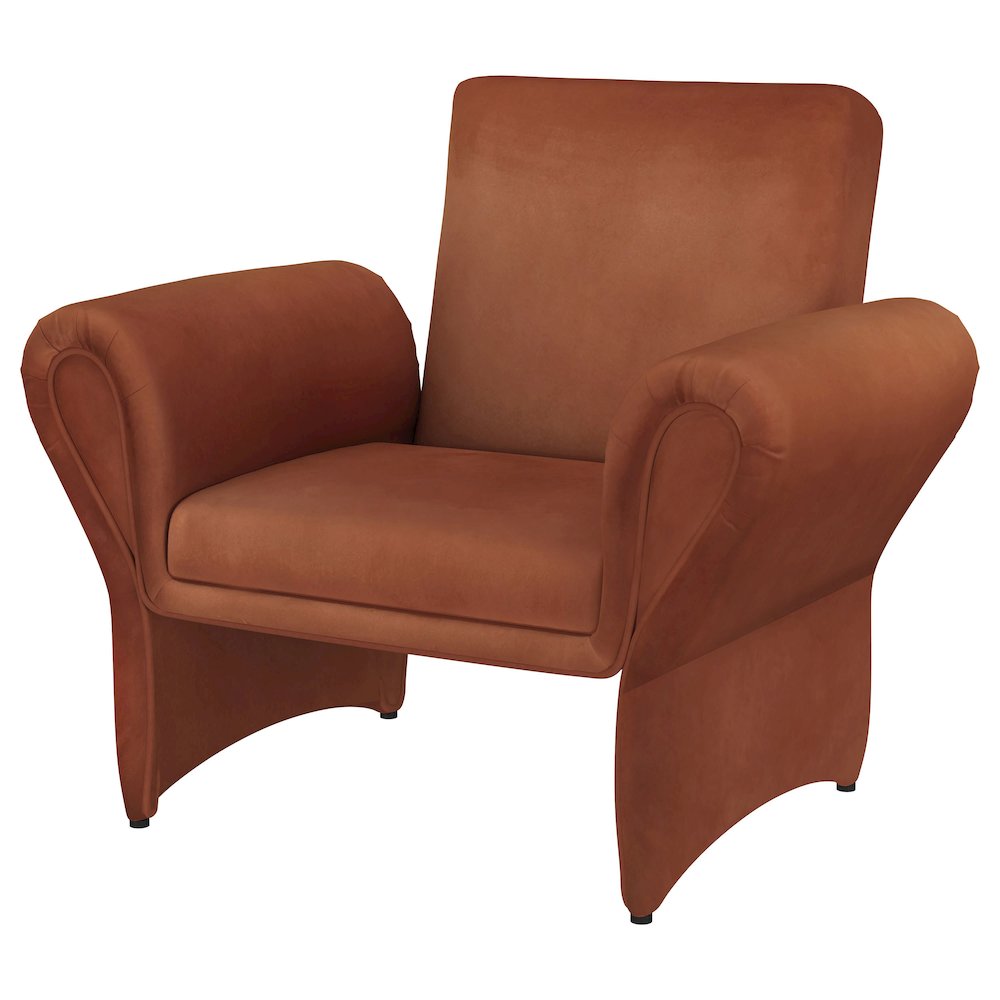 Liana Upholstered Roll Arm Accent Armchair Rust Orange. Picture 4