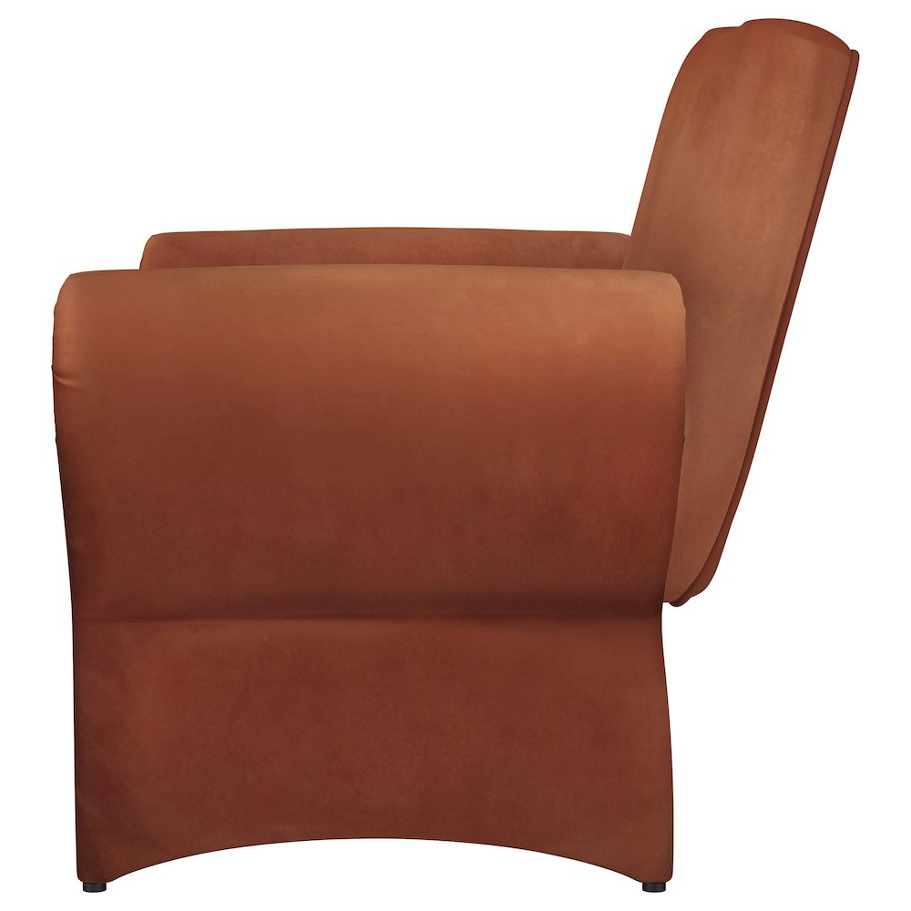 Liana Upholstered Roll Arm Accent Armchair Rust Orange. Picture 5