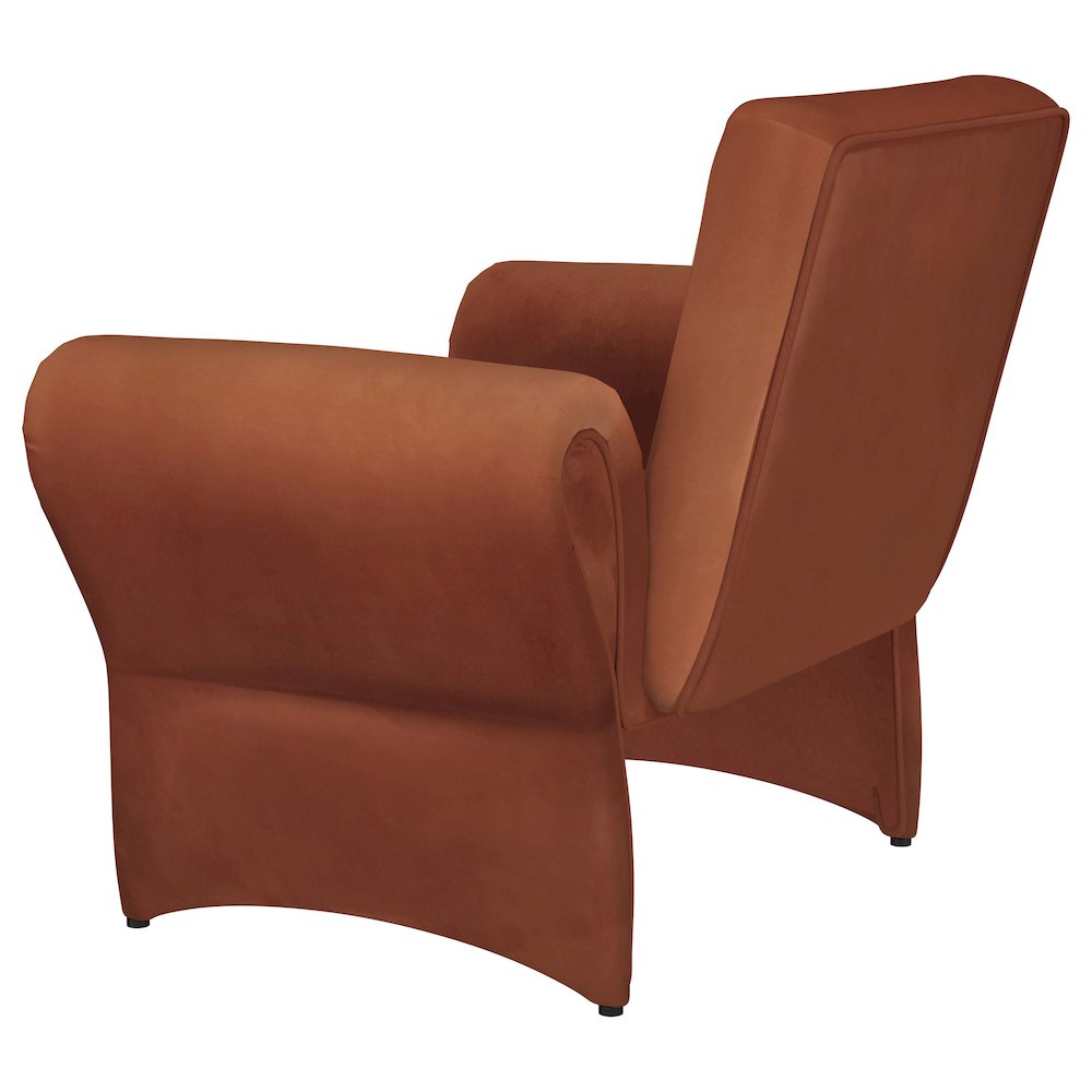 Liana Upholstered Roll Arm Accent Armchair Rust Orange. Picture 6