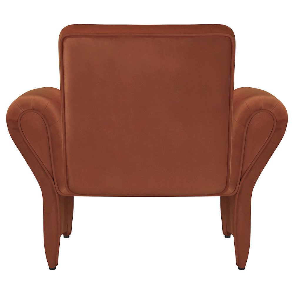 Liana Upholstered Roll Arm Accent Armchair Rust Orange. Picture 7