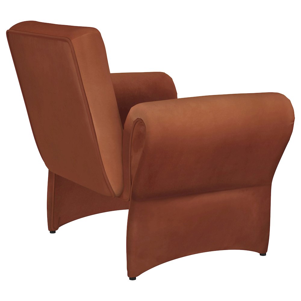 Liana Upholstered Roll Arm Accent Armchair Rust Orange. Picture 8