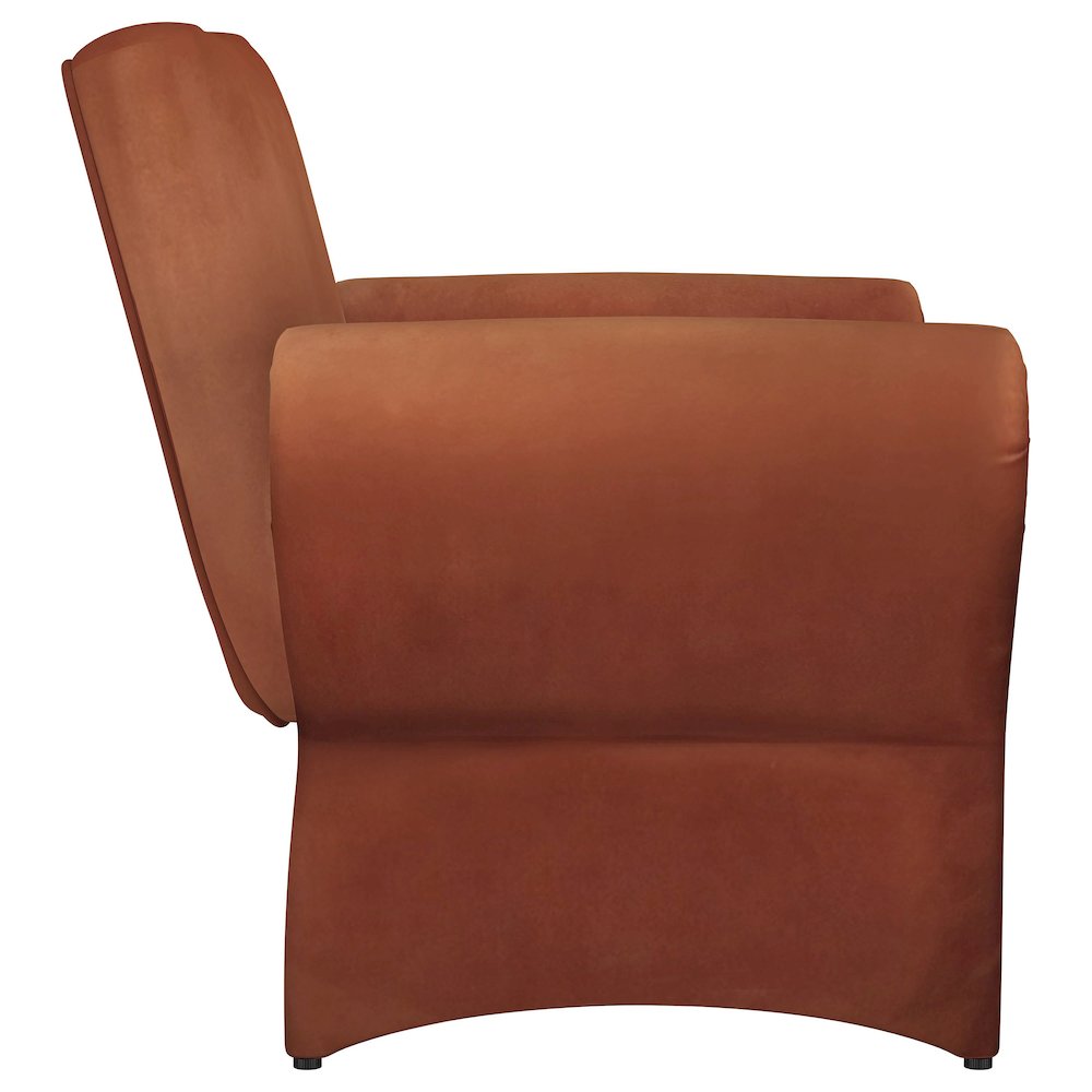 Liana Upholstered Roll Arm Accent Armchair Rust Orange. Picture 9