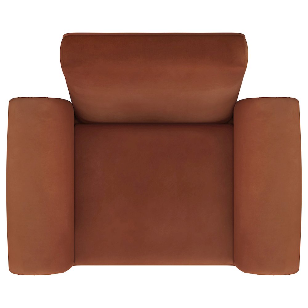 Liana Upholstered Roll Arm Accent Armchair Rust Orange. Picture 10