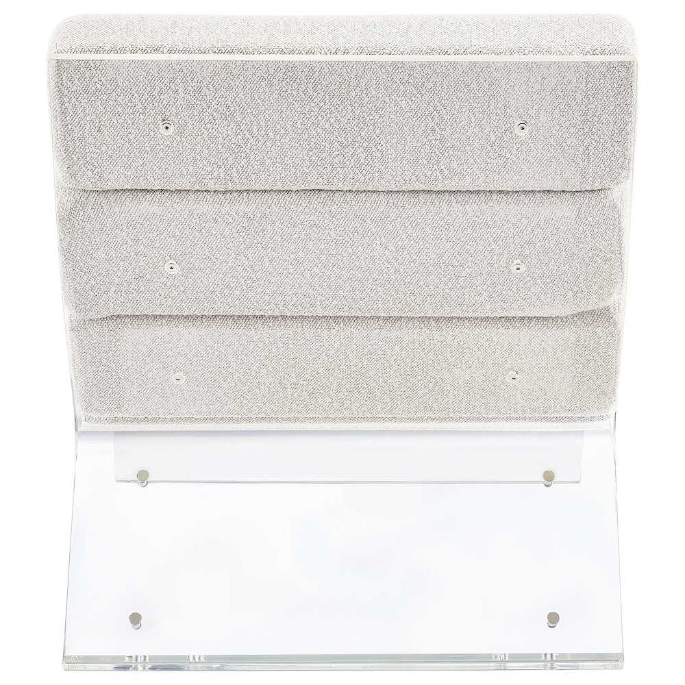 Serreta Boucle Upholstered Armless Acrylic Chair Ivory. Picture 7