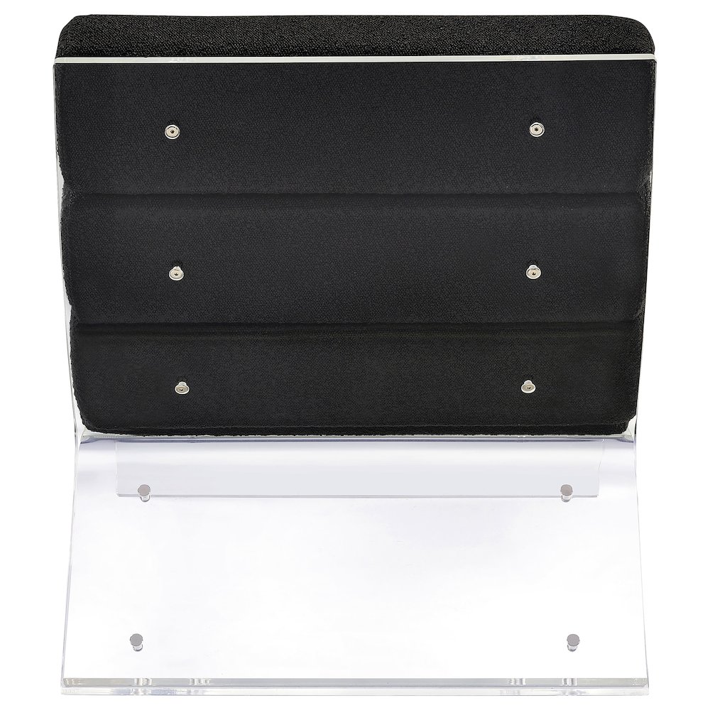 Serreta Boucle Upholstered Armless Acrylic Chair Black. Picture 7