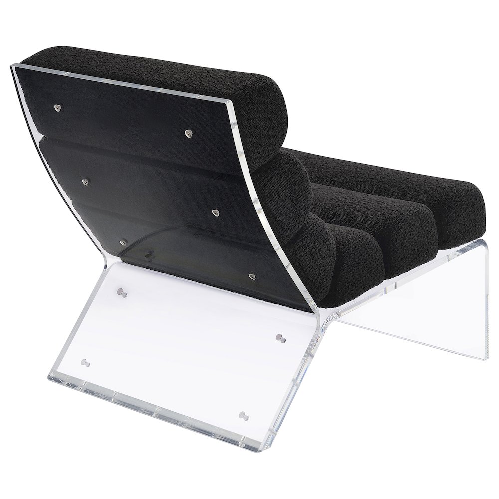 Serreta Boucle Upholstered Armless Acrylic Chair Black. Picture 8
