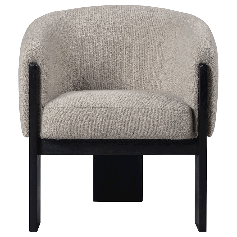 Valdez Boucle Upholstered Barrel Back Accent Chair Beige. Picture 3