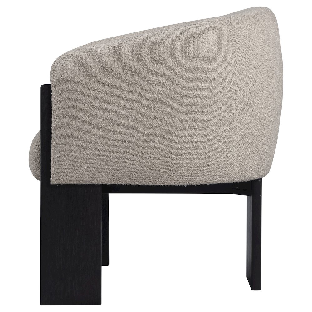 Valdez Boucle Upholstered Barrel Back Accent Chair Beige. Picture 5