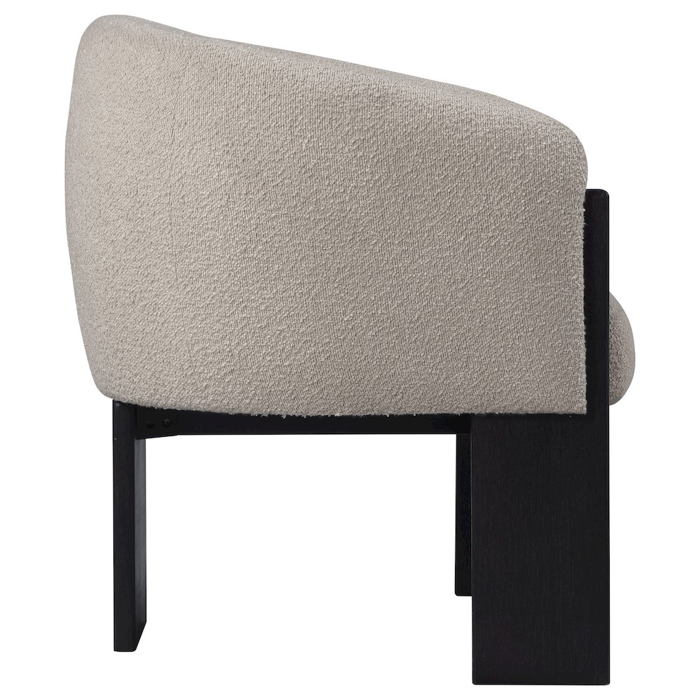 Valdez Boucle Upholstered Barrel Back Accent Chair Beige. Picture 9