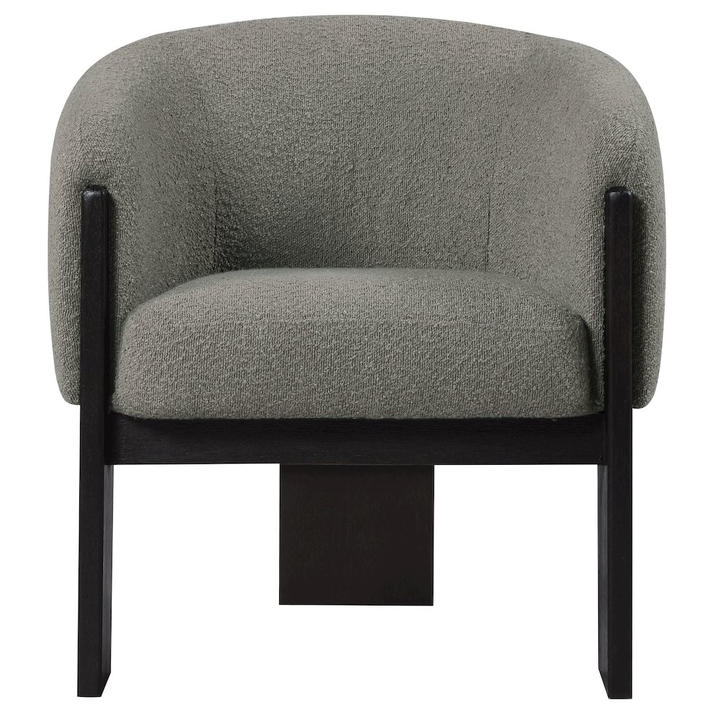 Valdez Boucle Upholstered Barrel Back Accent Chair Brown. Picture 3