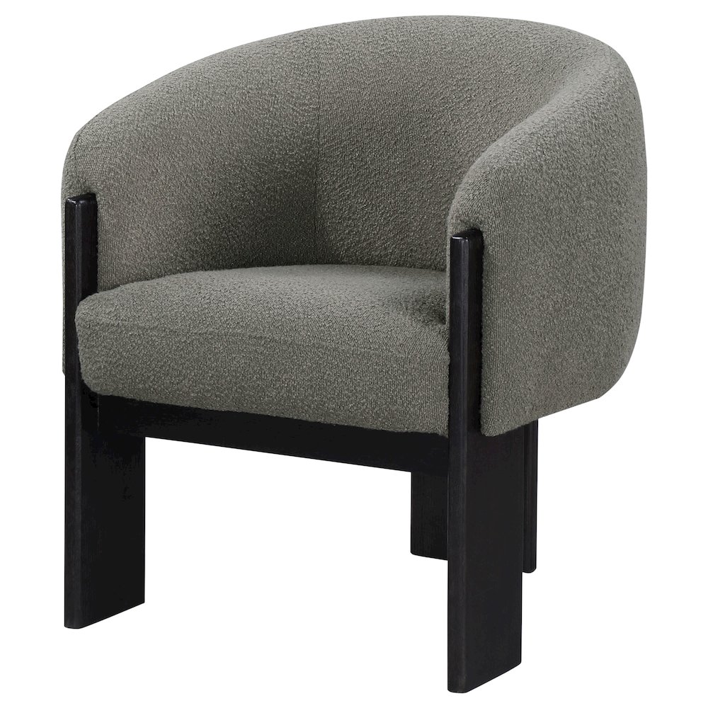 Valdez Boucle Upholstered Barrel Back Accent Chair Brown. Picture 4