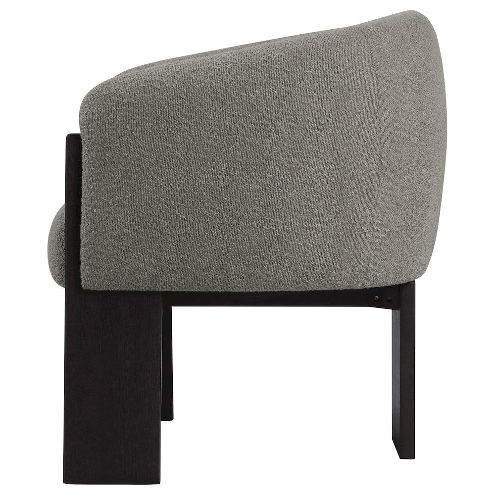 Valdez Boucle Upholstered Barrel Back Accent Chair Brown. Picture 5