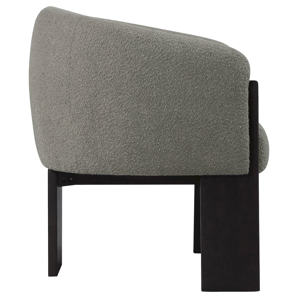 Valdez Boucle Upholstered Barrel Back Accent Chair Brown. Picture 9