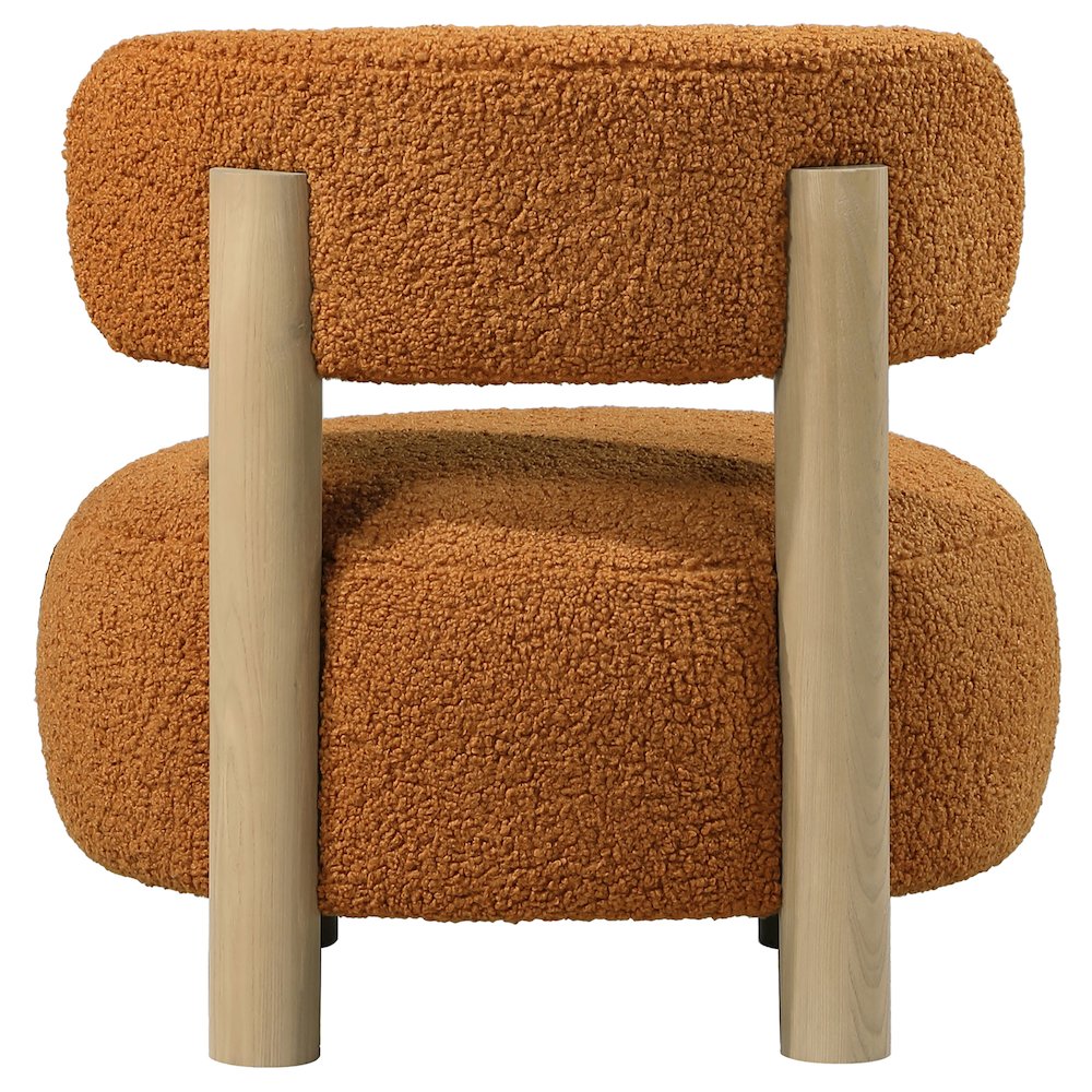 Zonie Boucle Upholstered Barrel Back Accent Chair Orange. Picture 7