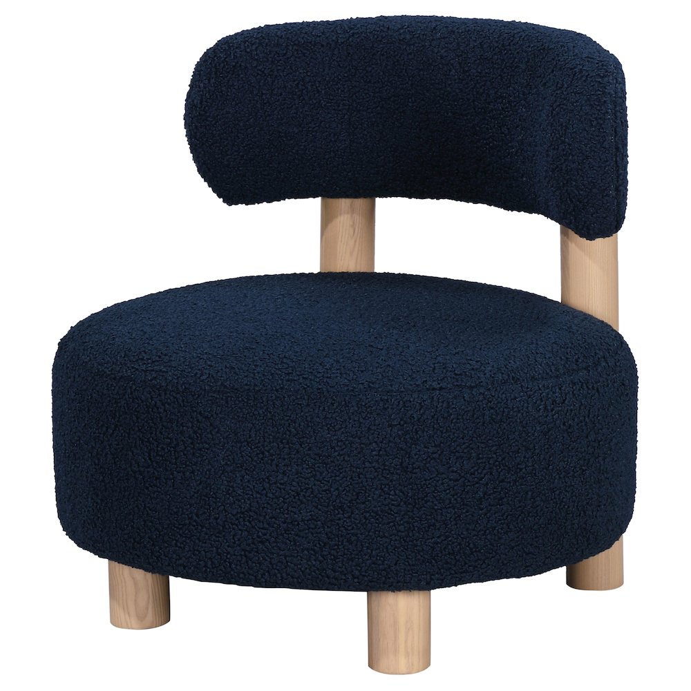 Zonie Boucle Upholstered Barrel Back Accent Chair Blue. Picture 4