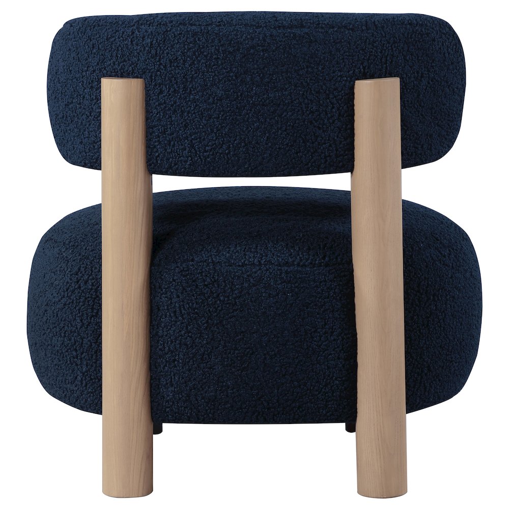 Zonie Boucle Upholstered Barrel Back Accent Chair Blue. Picture 7