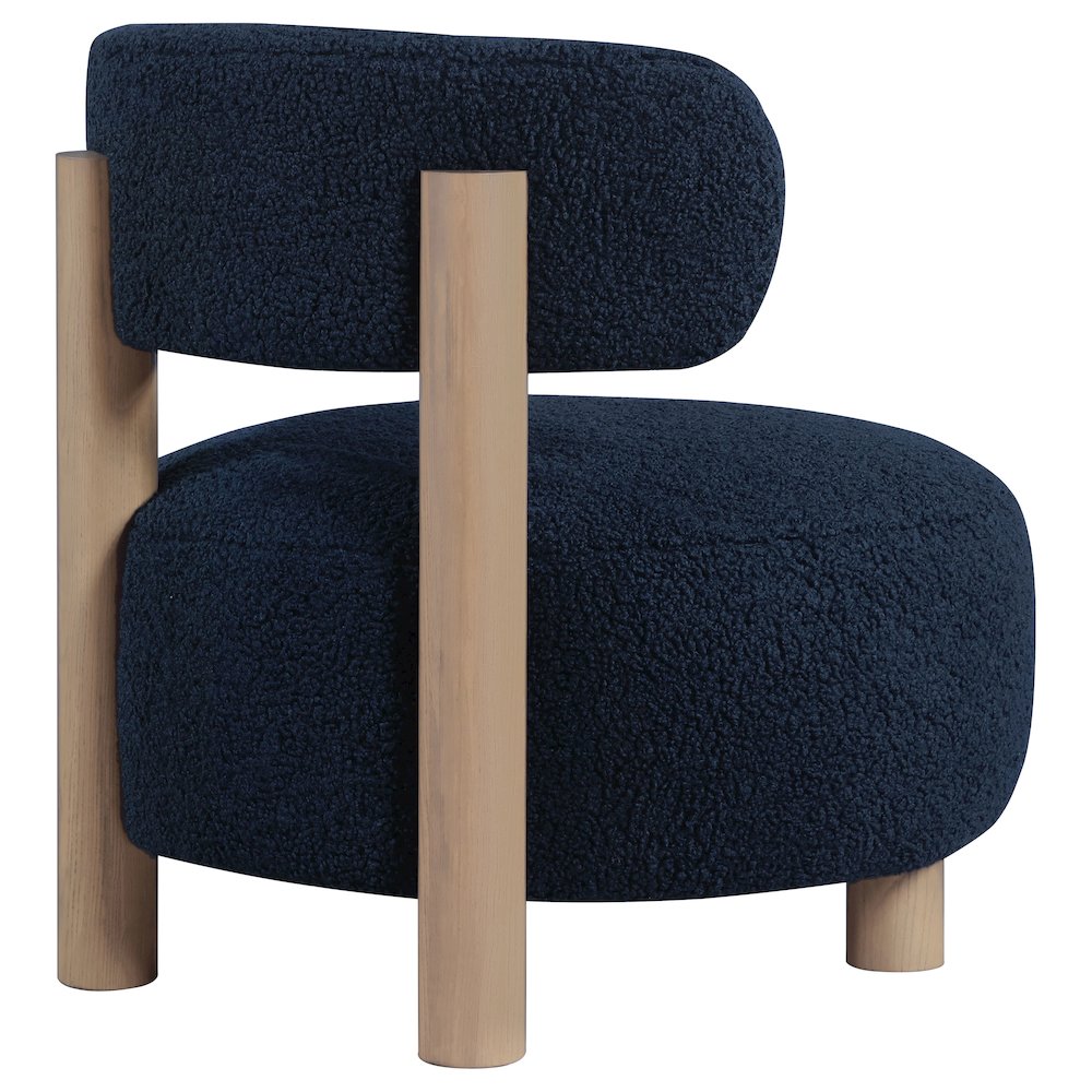Zonie Boucle Upholstered Barrel Back Accent Chair Blue. Picture 8