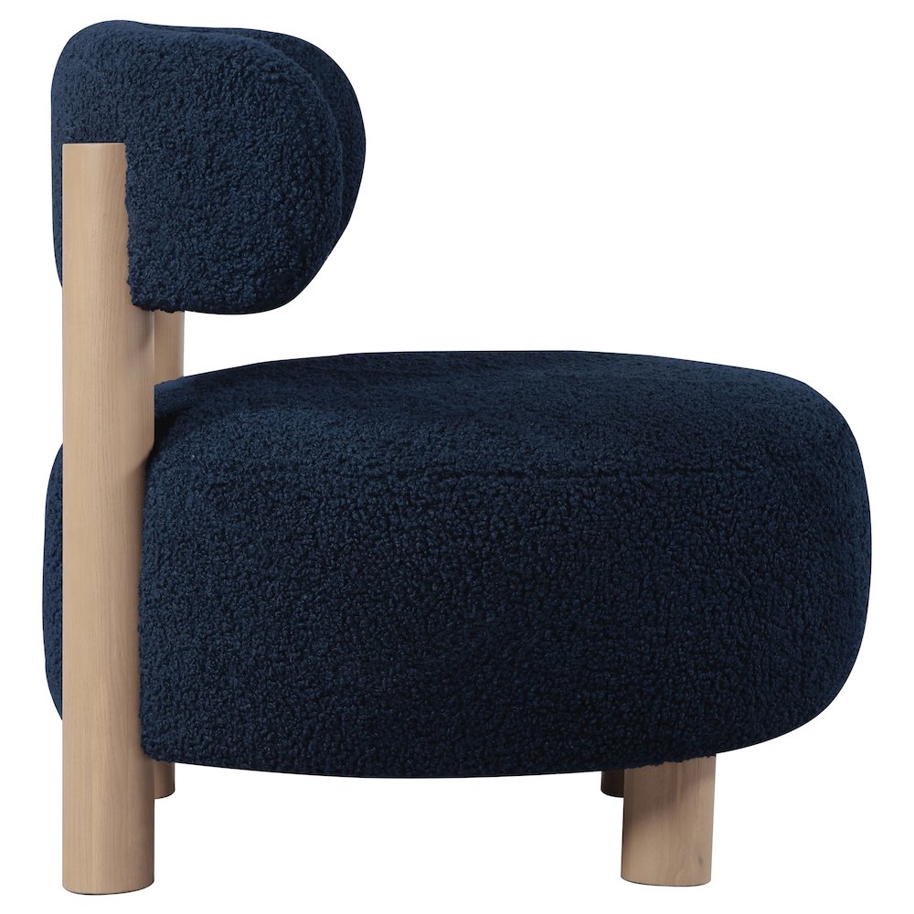 Zonie Boucle Upholstered Barrel Back Accent Chair Blue. Picture 9