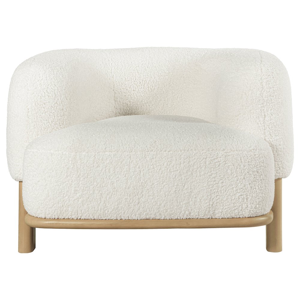 Lawler Upholstered Barrel Back Accent Chair Ivory. Picture 3