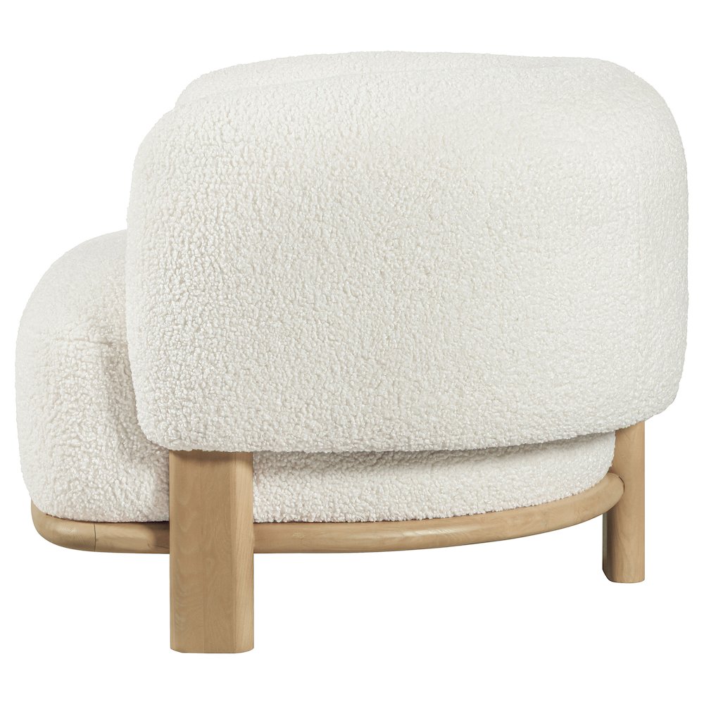 Lawler Upholstered Barrel Back Accent Chair Ivory. Picture 5