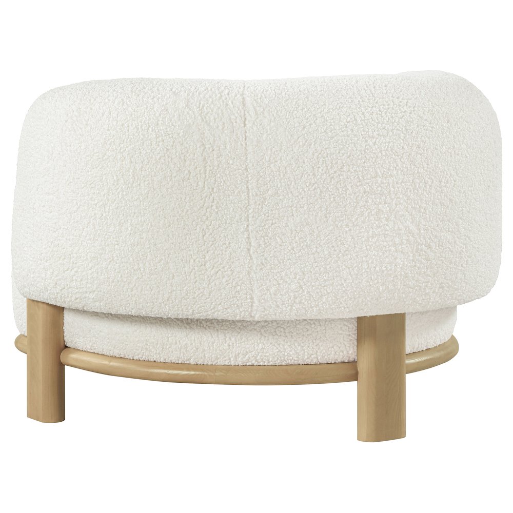 Lawler Upholstered Barrel Back Accent Chair Ivory. Picture 6