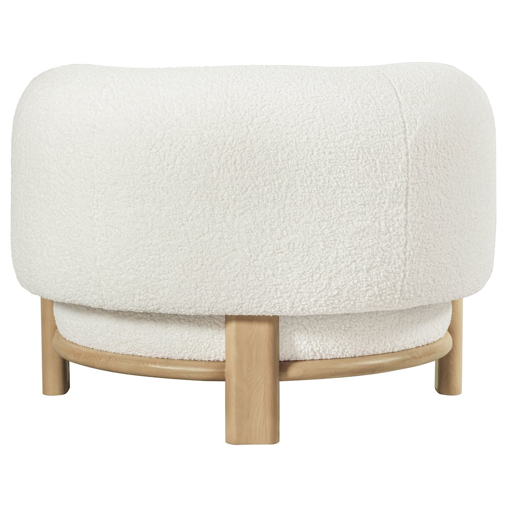 Lawler Upholstered Barrel Back Accent Chair Ivory. Picture 7