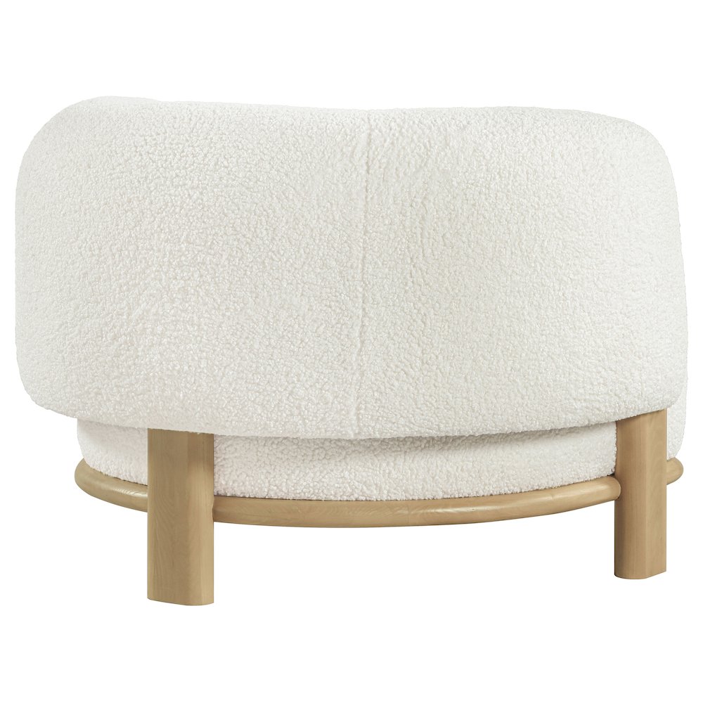 Lawler Upholstered Barrel Back Accent Chair Ivory. Picture 8