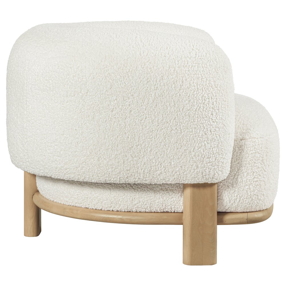 Lawler Upholstered Barrel Back Accent Chair Ivory. Picture 9