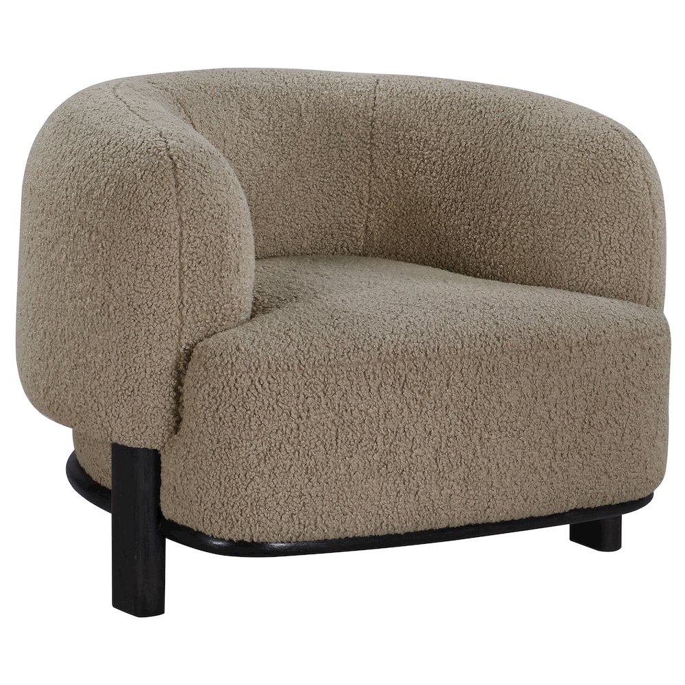 Lawler Upholstered Barrel Back Accent Chair Mushroom. Picture 1
